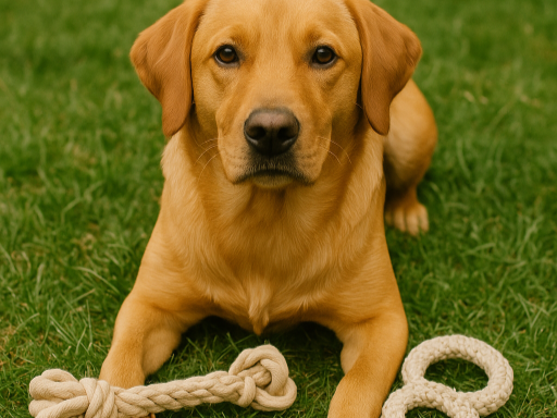Dog with Eco-Friendly Chew Toys